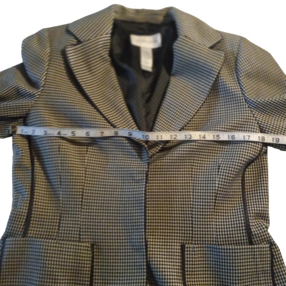 Liz Claiborne Women Grey & Black Houndstooth 2 Button Blazer Sz 6 Career Jacket - Picture 7 of 8